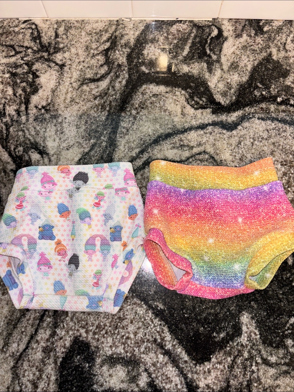 Rainbow Glitter and Troll Bummie- 2-Pack